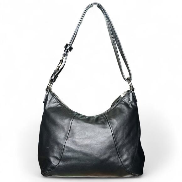 COACH #19580 Black Leather Soho Flap Convertible Satchel Crossbody Handbag - Picture 4 of 8